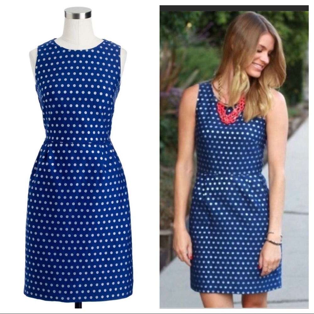 J. Crew Jacquard polka dot dress
